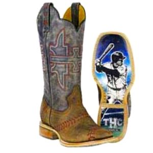 TIN HAUL men's "Slugger" baseball cowboy boots square toe distressed leather 13D